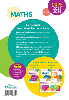 Maths - CRPE 2023-2024 - Epreuve écrite d'admissibilité