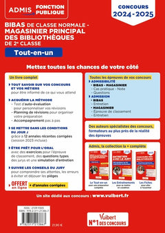 Concours BIBAS de classe normale - Magasinier principal des bibliothèques 2e classe - Tout-en-un - Catégorie B