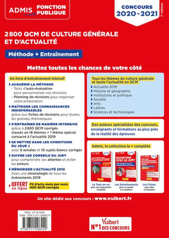 2800 qcm de culture générale et d'actualité - Méthode et entraînement - Catégories B et C: Concours 2020-2021
