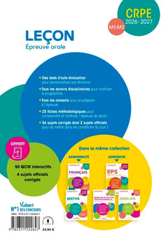 CRPE 2026-2027 - Leçon - Epreuve orale (M1 et M2)