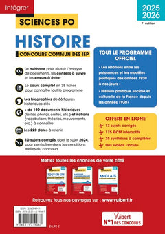 Sciences Po - Histoire - Concours commun des IEP 2025-2026 + 10 vidéos Focus