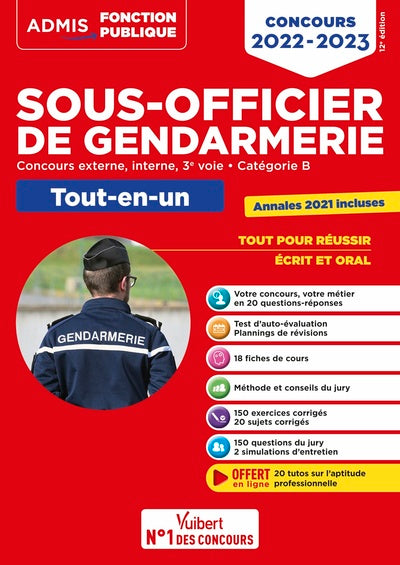 Concours Sous-officier de gendarmerie - Catégorie B - Tout-en-un - 20 tutos offerts
