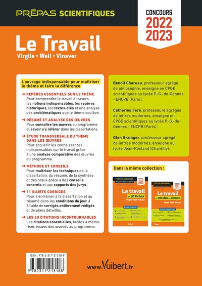 Le travail - Epreuve de français-philosophie - Prépas scientifiques - Concours 2022-2023