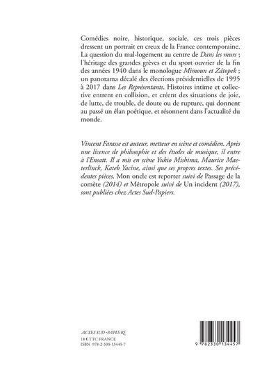 Dans les murs suivi de Mimoun et Zátopek et de Les Représentants