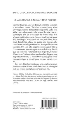 Et maintenant il ne faut plus pleurer