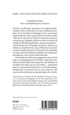 Vandana Shiva. Pour une désobéissance créatrice