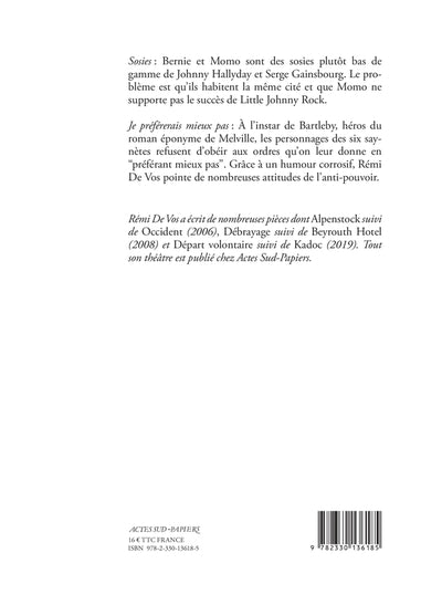 Sosies suivi de Je préférerais mieux pas