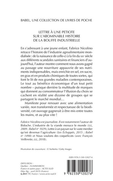 Lettre à une petiote sur l'abominable histoire de la bouffe industrielle