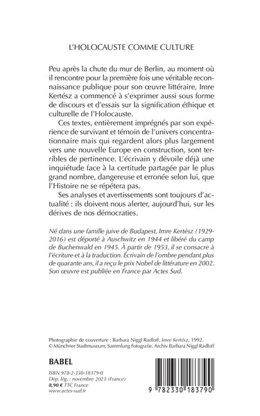 L'Holocauste comme culture: Discours et essais