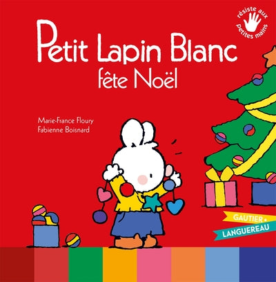 Petit lapin blanc fête Noël