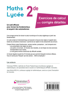 Maths Lycée seconde : Exercices de calcul avec corrigés détaillés