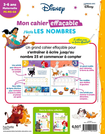 Mon cahier effaçable - J'écris les nombres