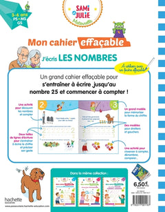 Sami et Julie Maternelle - Mon cahier effaçable - J'écris les nombres