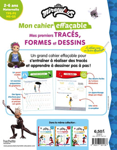 Miraculous - Mon cahier effaçable - Mes premiers tracés, formes et dessins