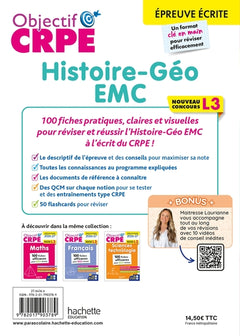 Objectif CRPE 2026 - Histoire-géo EMC - 100 fiches efficaces pour bien réviser - L3