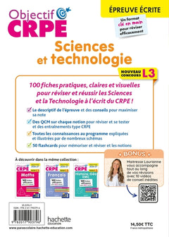Objectif CRPE - Sciences et technologie - 100 fiches efficaces pour bien réviser - L3