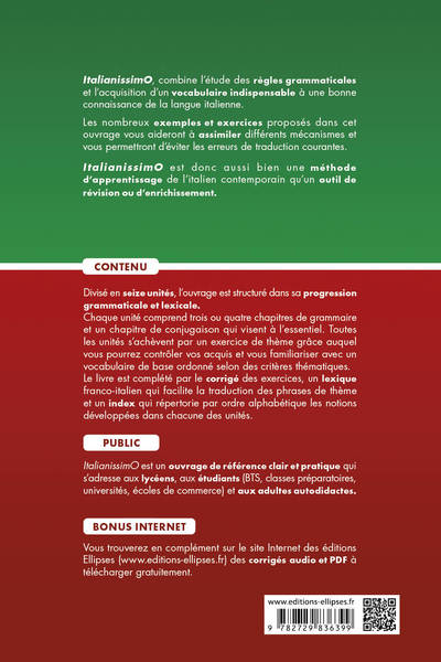 ItalianissimO. 74 chapitres pour apprendre et se perfectionner en italien