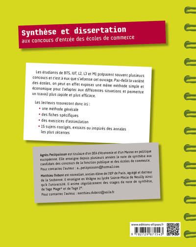 Synthèse et dissertation aux concours d'entrée des écoles de commerce