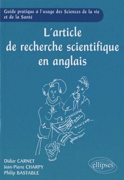 L'article de recherche scientifique en anglais