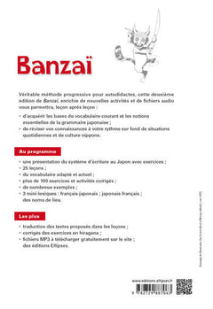 Banzaï. Méthode de japonais. 2e édition. (Avec fichiers audio)
