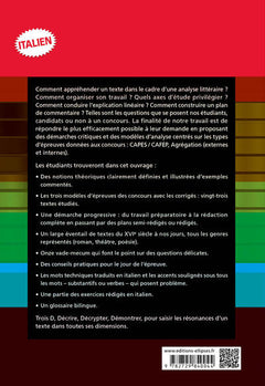 Explication de texte, commentaire guidé, commentaire dirigé. Licence, Master, Concours. Italien