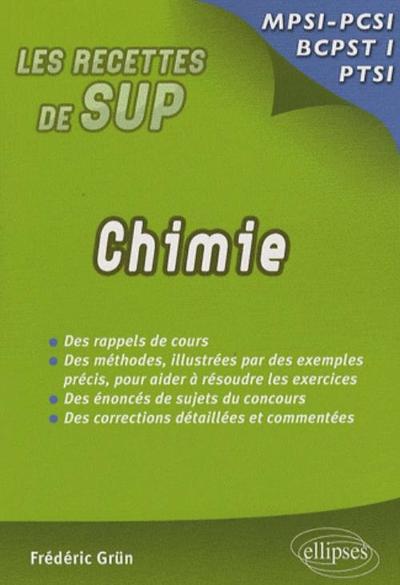 Chimie - Classes prépas MPSI - PCSI - PTSI