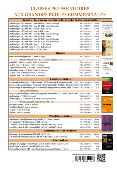 Problèmes de mathématiques posés aux concours des grandes écoles commerciales option scientifique