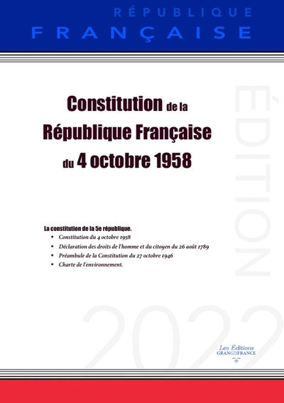 Constitution de la république française du 4 octobre 1958