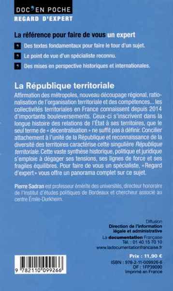 La république territoriale - Une singularité française en question