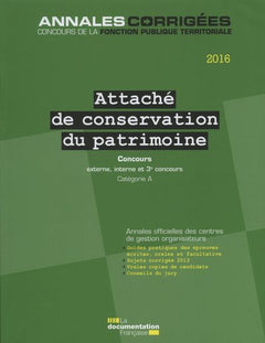 Attaché de conservation du patrimoine 2016 concours externe, interne, ...