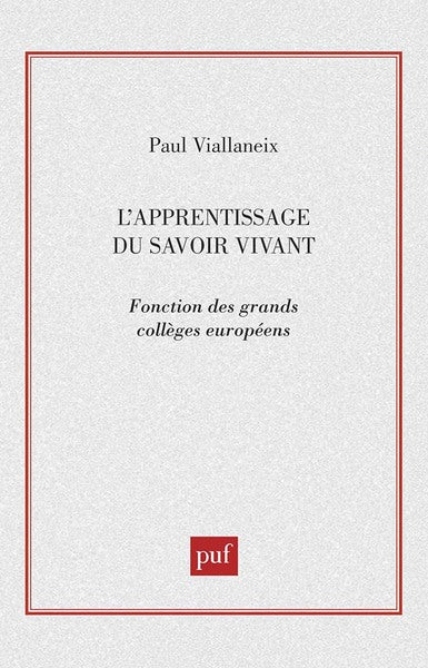 L'apprentissage du savoir vivant