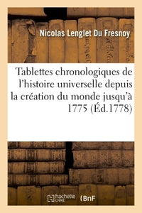 Tablettes chronologiques de l'histoire universelle