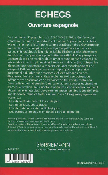 Les échecs ouverture espagnole