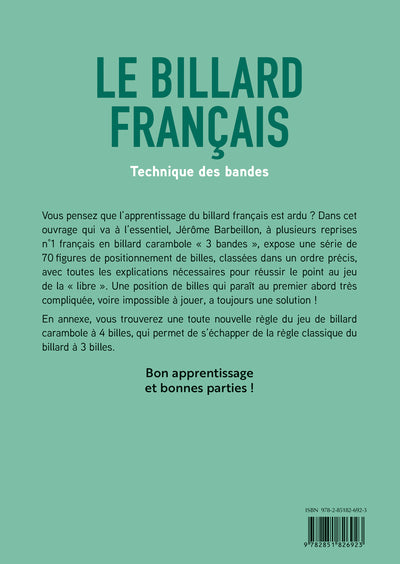 Le billard français : technique des bandes