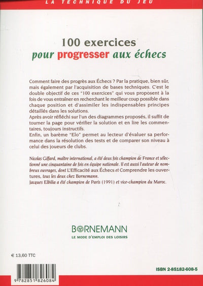 100 exercices pour progresser aux échecs