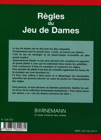 Les règles du jeu de dame