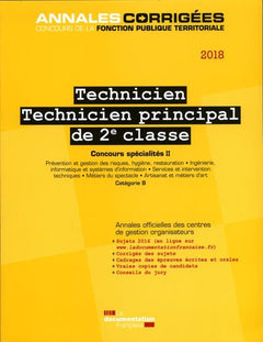 Technicien principal de 2e classe 2018 - Concours spécialités ii