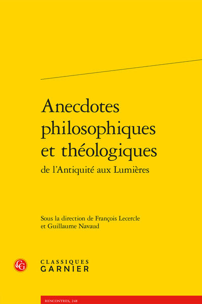 Anecdotes philosophiques et théologiques