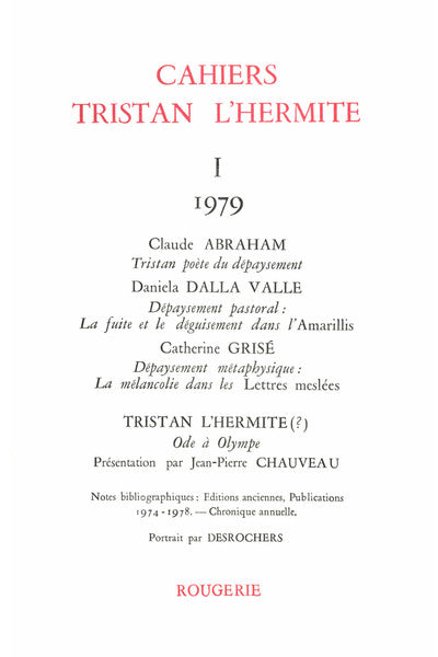 Cahiers Tristan L'Hermite