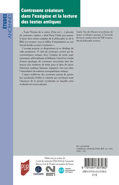 Contresens créateurs dans l'exégèse et la lecture des textes antiques