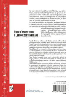 Écrire l'insurrection à l'époque contemporaine