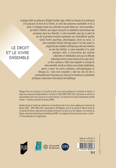 Le droit et le vivre ensemble au prisme de la personne, de la famille et de la santé