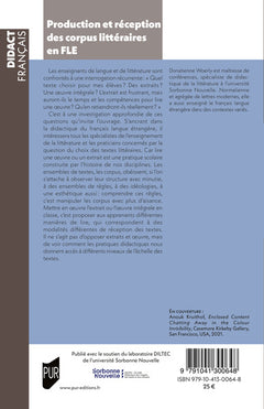Production et réception des corpus littéraires en FLE