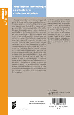 Vade-mecum informatique pour les Lettres et Sciences humaines