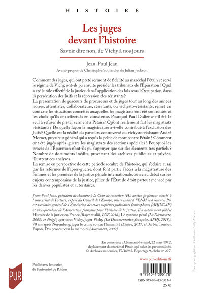 Les juges devant l'histoire