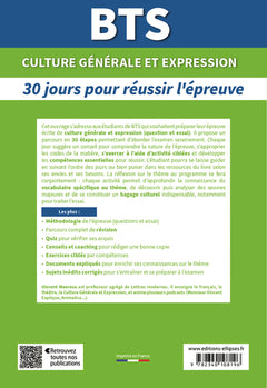 BTS 2026. 30 jours pour réussir son épreuve de culture générale et expression