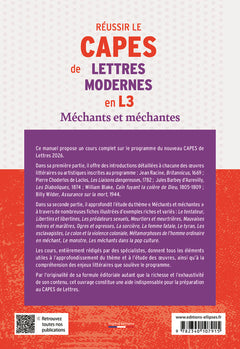 Réussir le CAPES de Lettres Modernes en L3 - Programme 2026/2027 - "Méchants et méchantes"