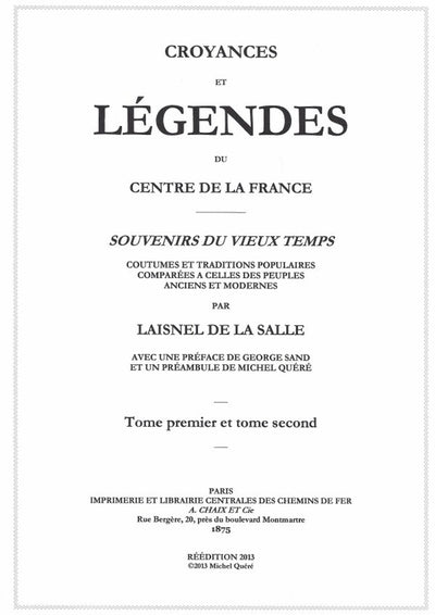 Croyances et légendes du centre de la France