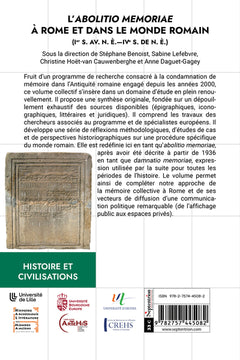 L'abolitio memoriae à Rome et dans le monde romain