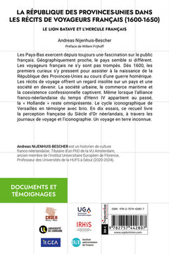 La république des Provinces Unies dans les récits de voyageurs français